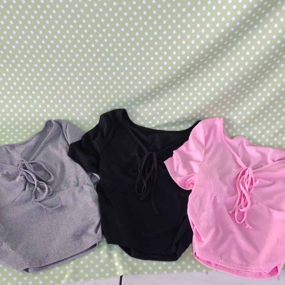 SHEIN Black, Gray, and Pink Crop Tops